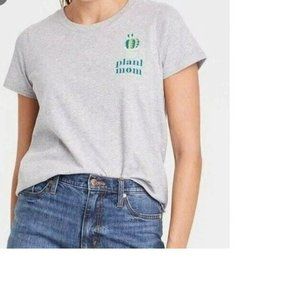 Doe Women's Plant Mom Short Sleeve Graphic T-Shirt Size Med Gray
